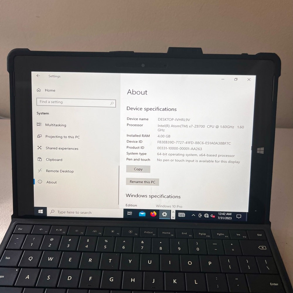 Microsoft Surface 3 X7-Z8700 CPU 1.60Ghz 4GB Ram 64SSD